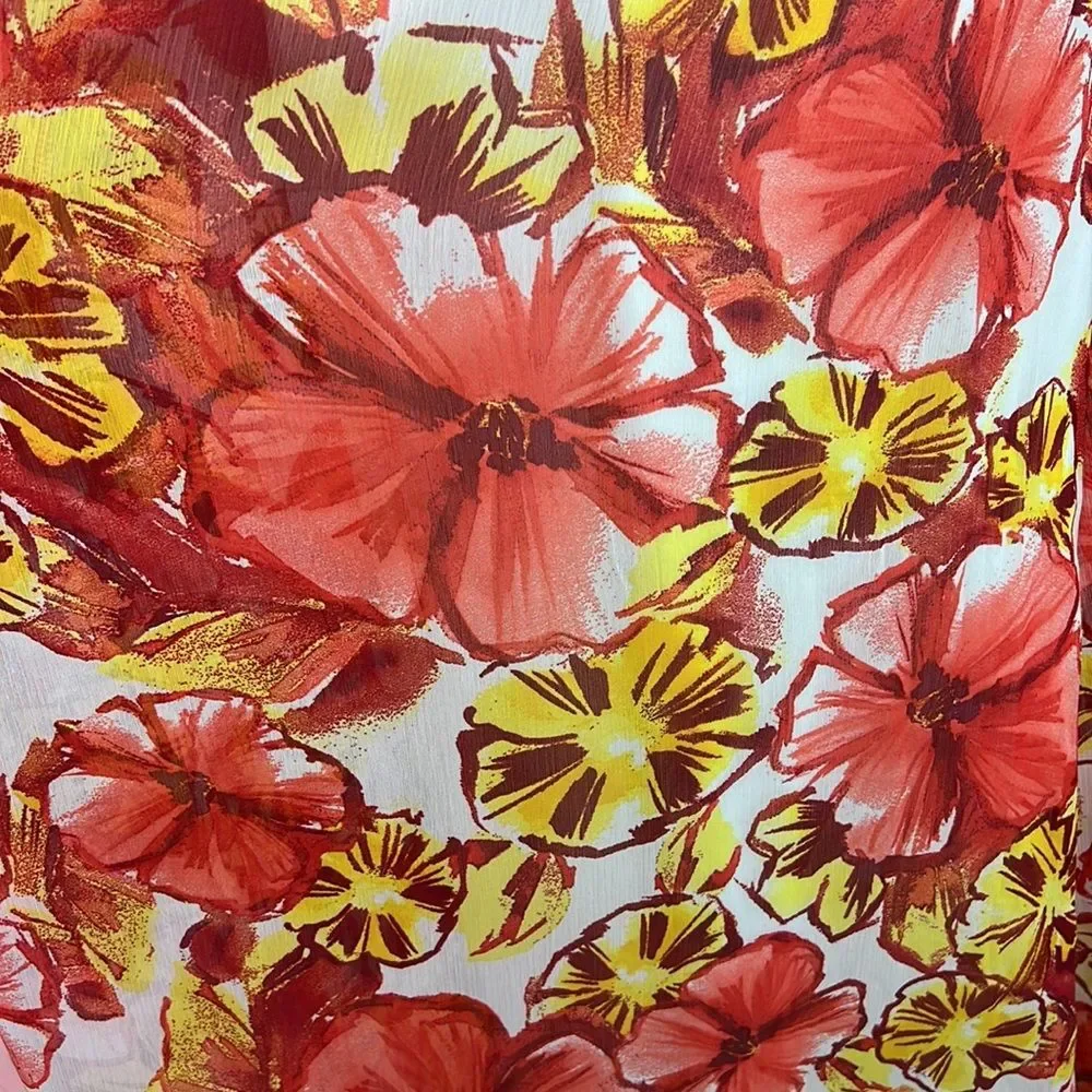 Xhilaration Strapless Tropical Fall Hibiscus Floral Maxi Summer Dress